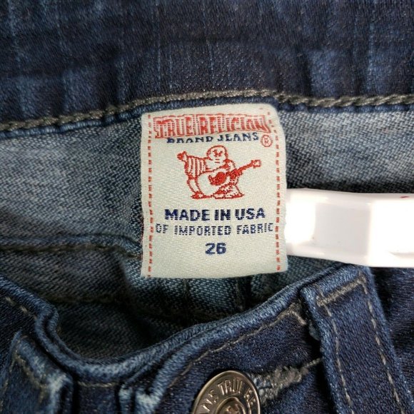 True Religion Women's Julie Skinny Jean Flap Pockets Dark Blue Size: 26 - Picture 6 of 12
